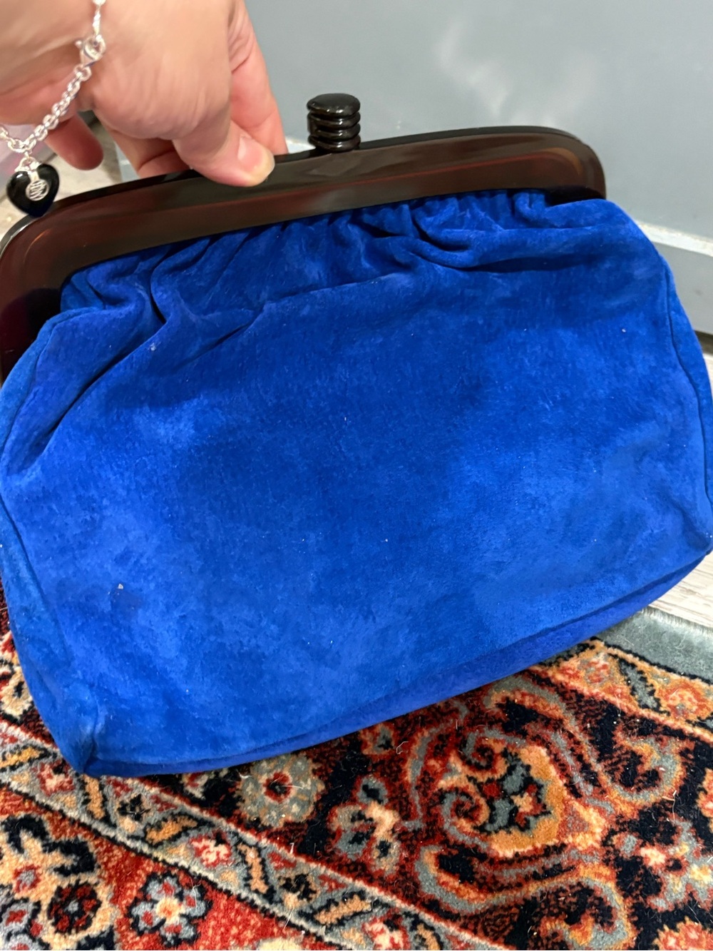 Vintage Axiom Blue Suede Clutch italy ๐ฎ๐น - Picture 5 of 7